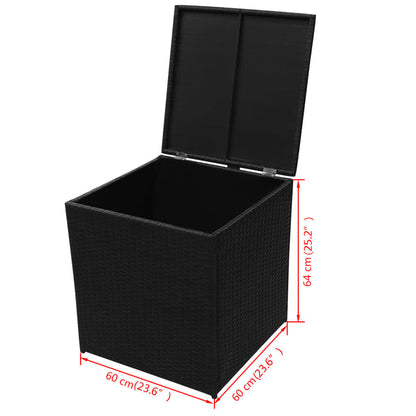 Conjunto De Sofás De Jardín En Ratán Impermeable Negro Con Cojines Beige / Vetonek_1