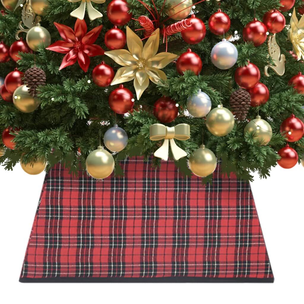 Vidaxl Falda Del Árbol De Navidad Roja Y Negra 48x48x25 Cm_1