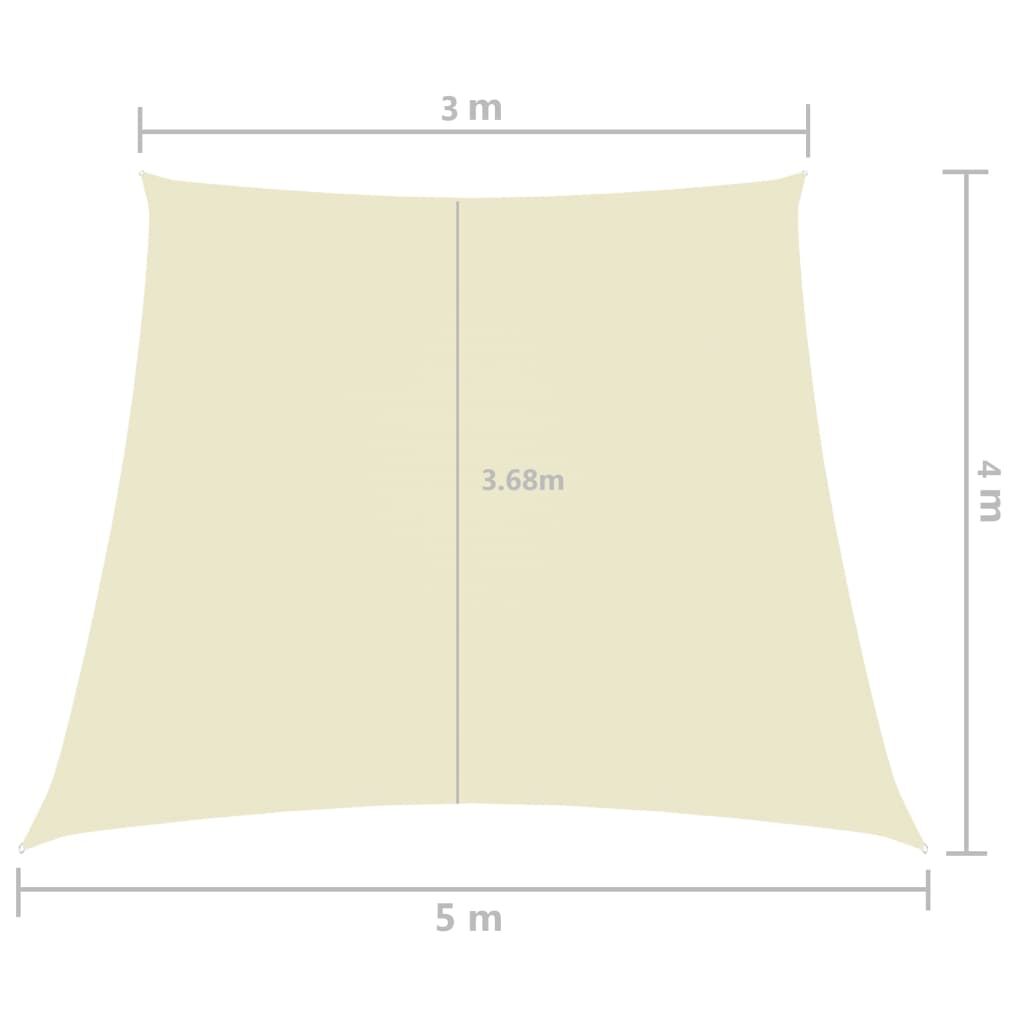 Vidaxl Toldo De Vela Trapezoidal De Tela Oxford Color Crema 3/5x4 M_2