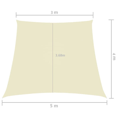 Vidaxl Toldo De Vela Trapezoidal De Tela Oxford Color Crema 3/5x4 M_2