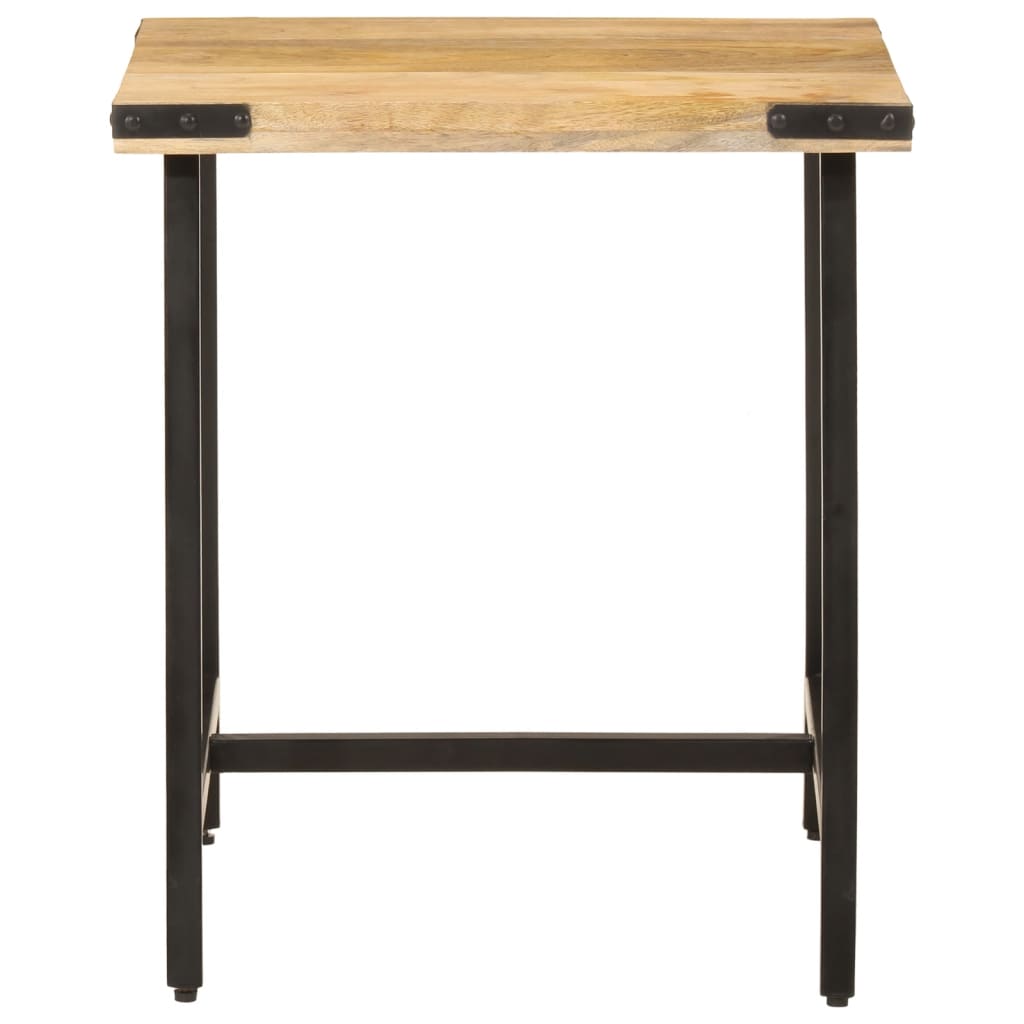 Mesa Auxiliar De Madera Maciza De Mango Y Hierro 45x45x50 Cm_0