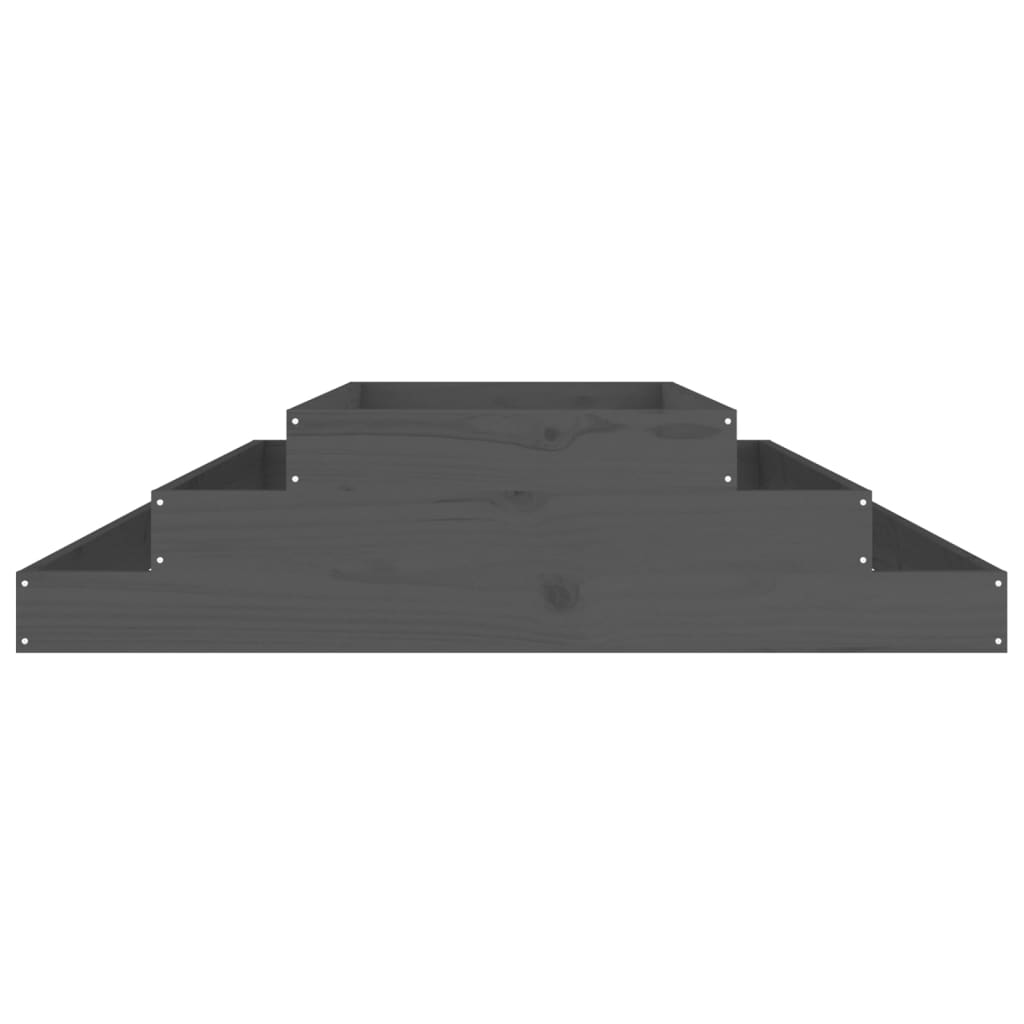 Jardinera De Madera Maciza De Pino Gris 110x110x27 Cm_3