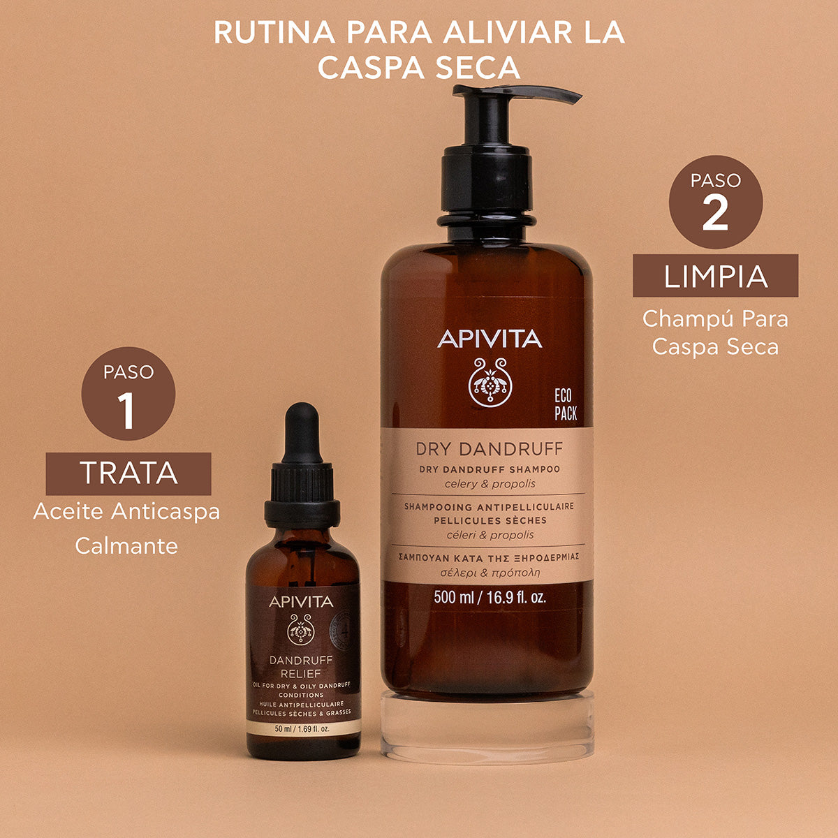 Ecopack Champô Anticaspa com Aipo e Própolis, APIVITA, 500 ml