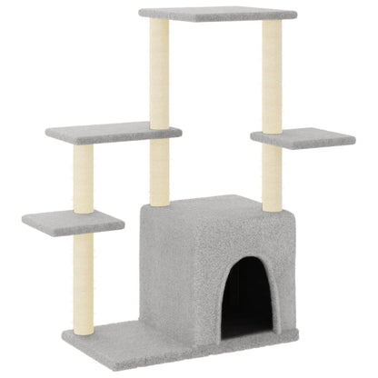 Rascador Para Gatos Con Postes De Sisal Gris Claro 97,5 Cm_0