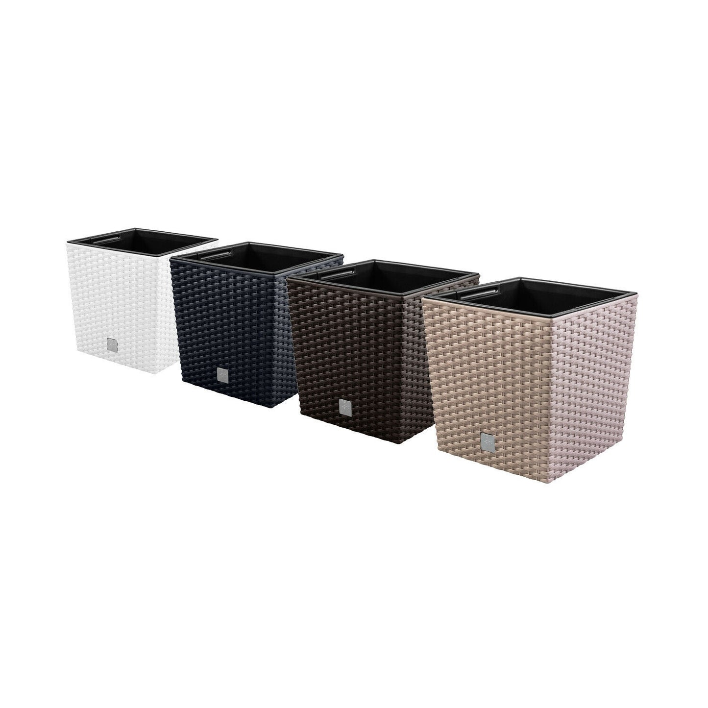 Maceta Rato 15,8 Litros Con Cubilete Para Plantar En Color Antracita 26,2 X 26,2 X 26,6 Cm.