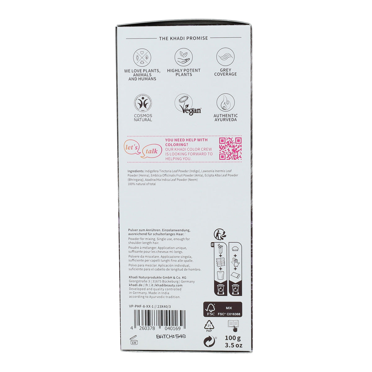 Khadi Tinta Natural Castanho Escuro