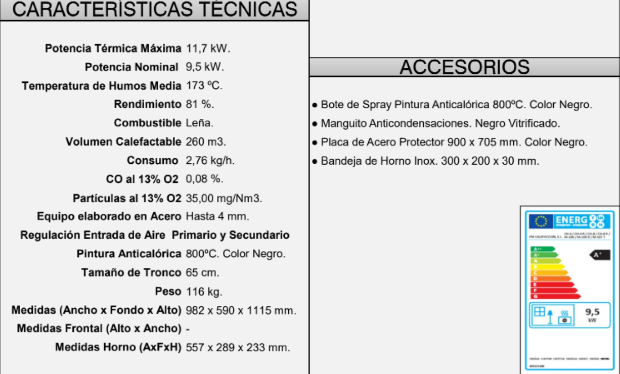 BRICOSOL Estufa Leña Rincón con Horno FM Modelo CH-4 R_1