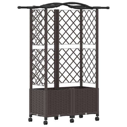 Cama Elevada Con Trellis Y Techo Marrón 122 X 40 X 144 Cm Pp_0
