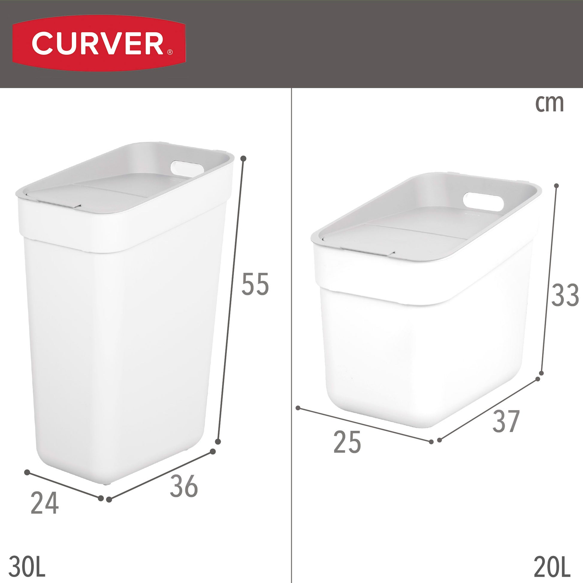 Curver Pack 4 Cubos De Reciclaje Ready To Collect (30l + 20l + 10l + 5l) Blanco_3