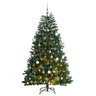 Vidaxl Árvore de Natal Artificial Com Dobradiças 300 Led e Bolas 180 Cm