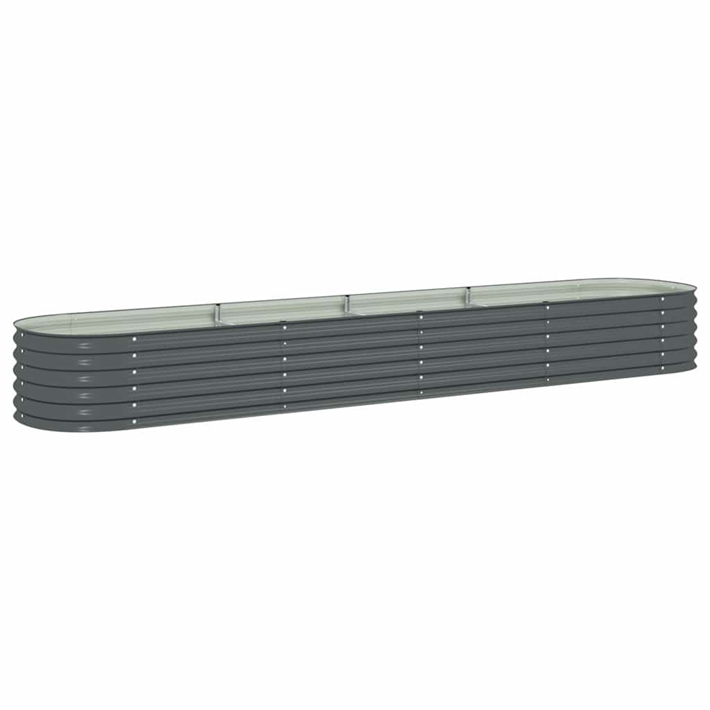 Arriate De Acero Galvanizado Gris 400x80x44 Cm_0