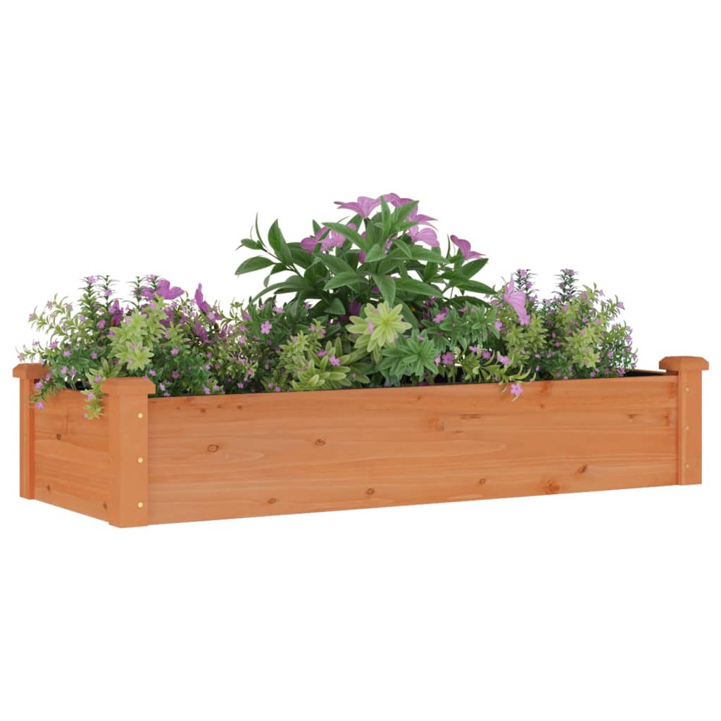 Jardinera Arriate Forro Madera Maciza Abeto Marrón 120x45x25 Cm_2