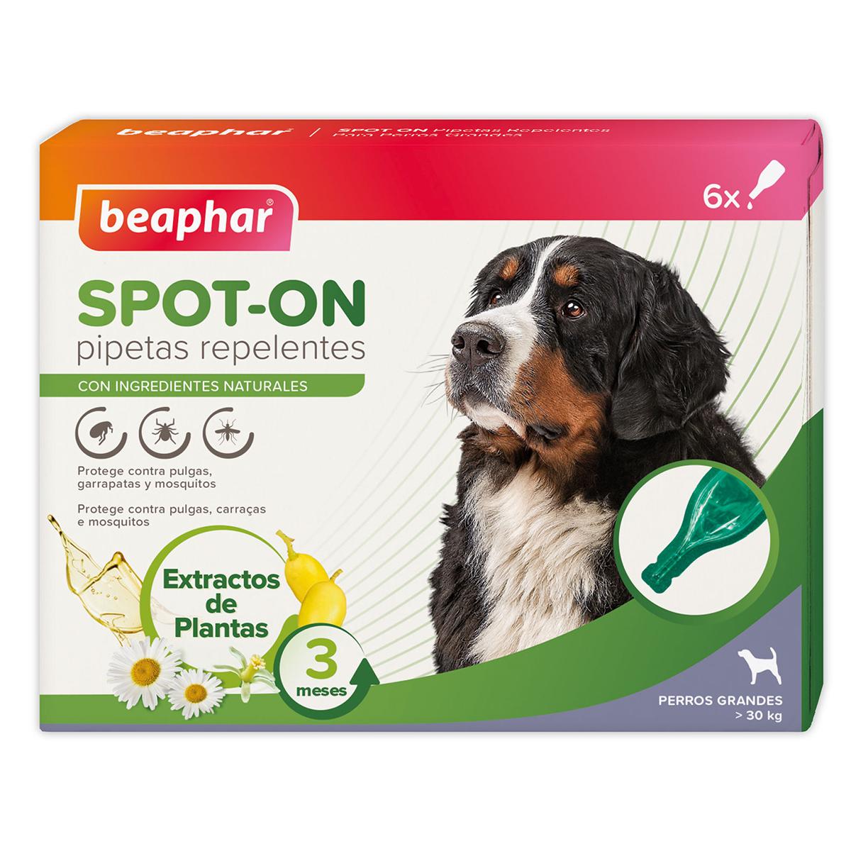 Pipetas repelentes antiparasitárias naturais para cães de grande porte 6x2 ml
