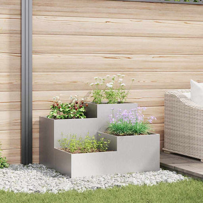 Maceta Para Jardín Plateado 80 X 80 X 60 Cm Acero Inoxidable_1