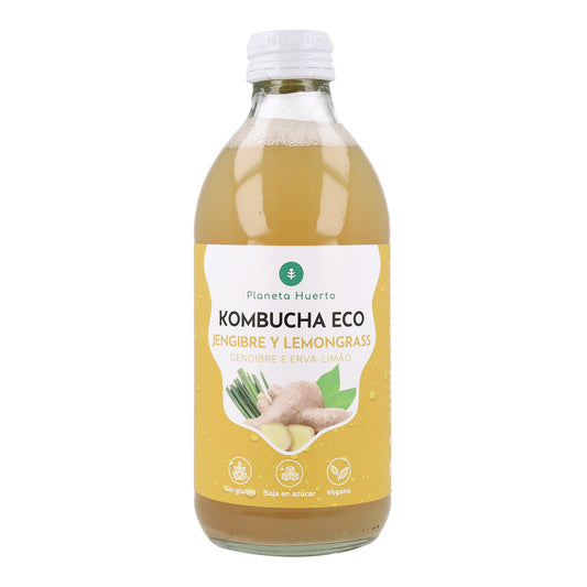 Kombucha ECO Gengibre e erva-príncipe Planeta Huerto 330 ml