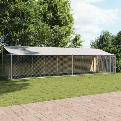 Jaula De Perros Techo Y Puerta Acero Galvanizado Gris 8x2x2 M_1