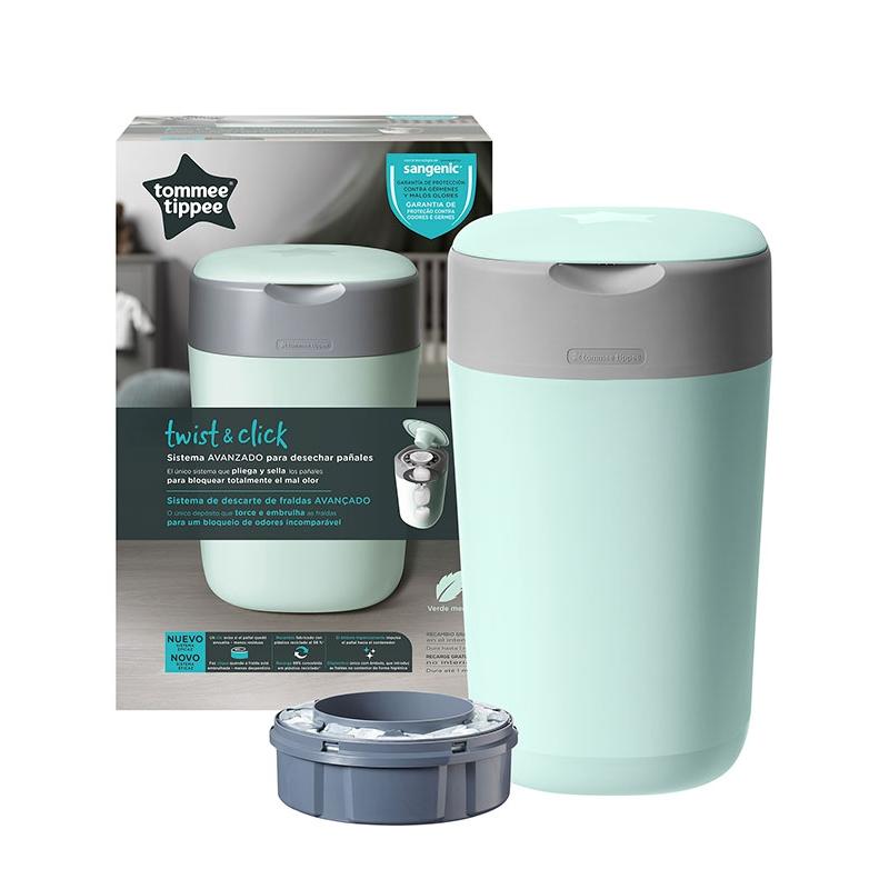 Balde de fraldas verde Twist&amp;Click