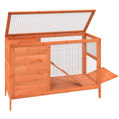 Conejera De Madera Maciza De Pino Marrón 103x44x69,5 Cm_3