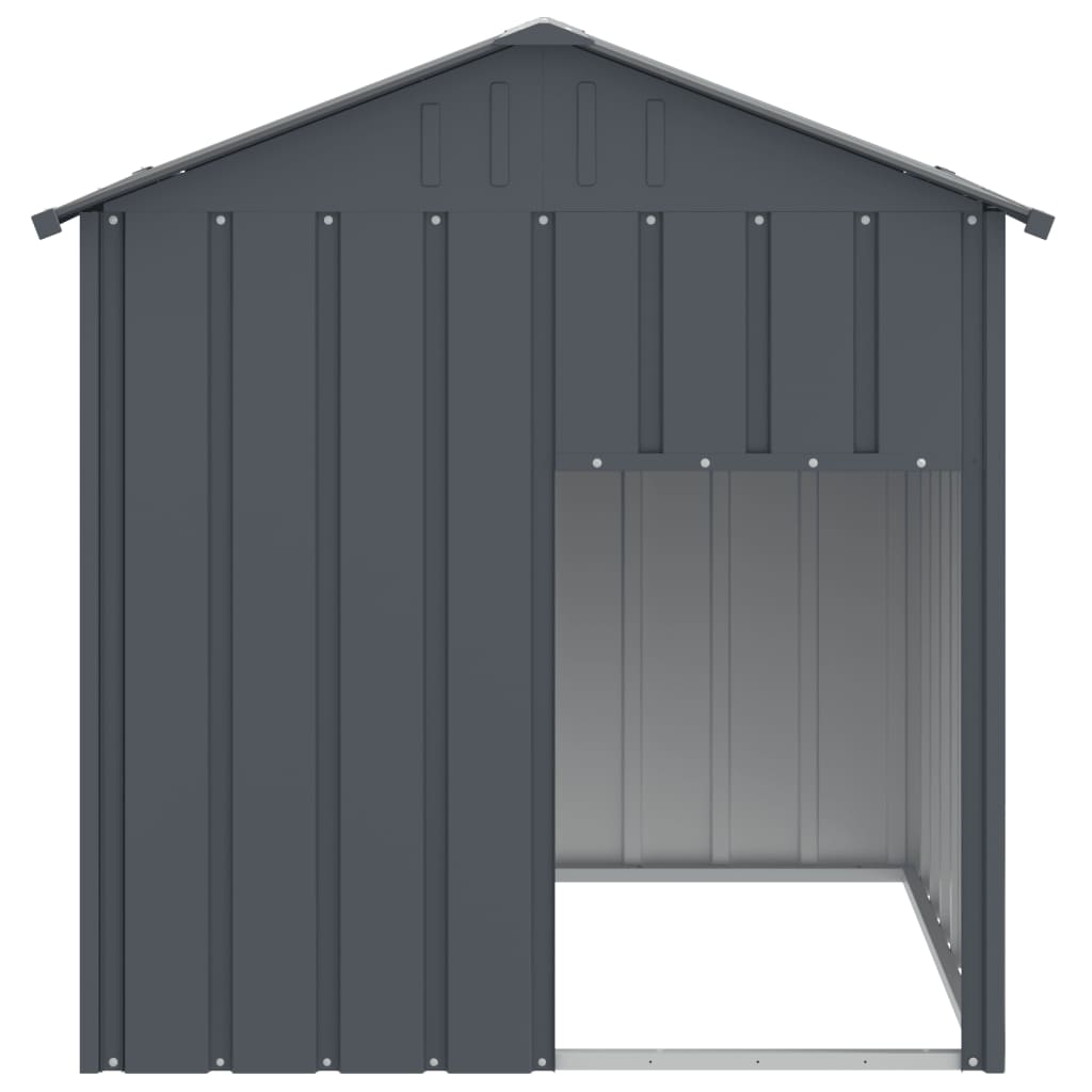Caseta Perros Con Tejado Acero Galvanizado Gris 117x103x123cm_2