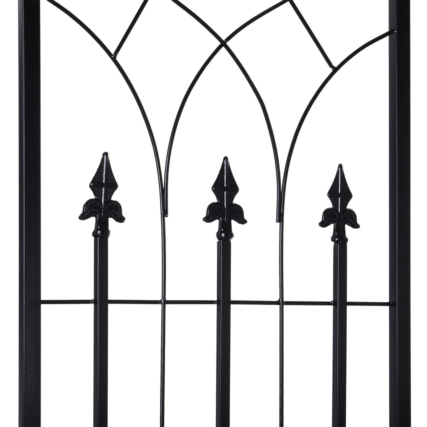 Outsunny Arco De Jardín Con Puerta Enrejado De Metal 131x49x212cm Con Cerradura_3