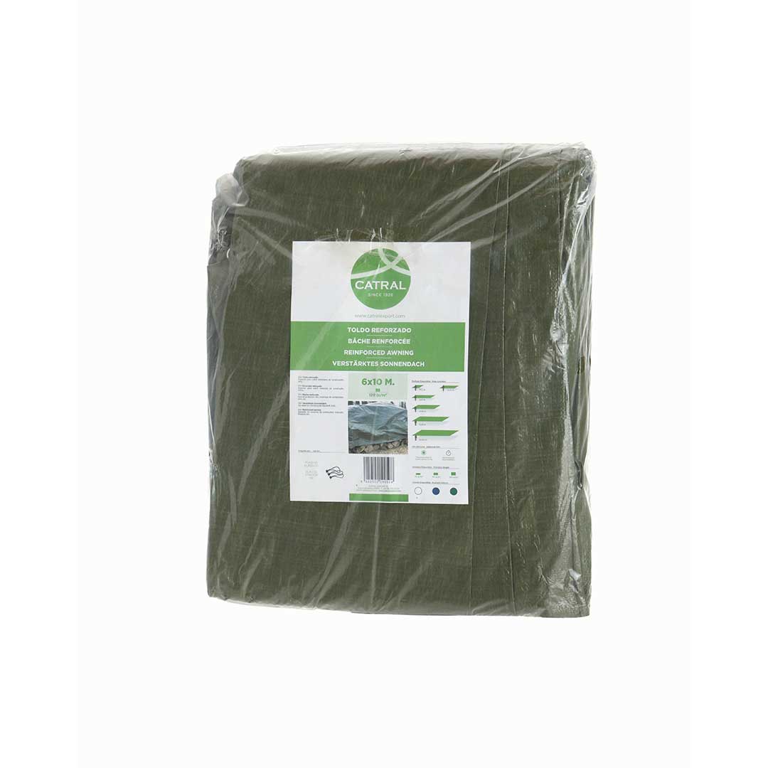 Toldo Reforzado Verde - Protección Durable Para Exteriores - 5x8 M - Multicolor_0