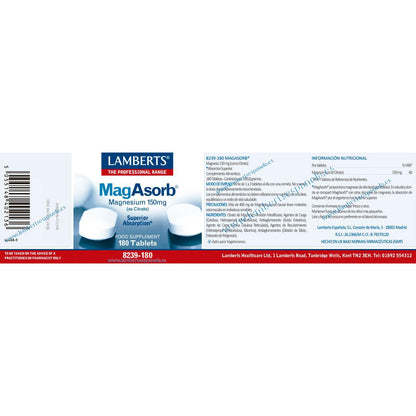 MagAsorb Lamberts 180 comprimidos