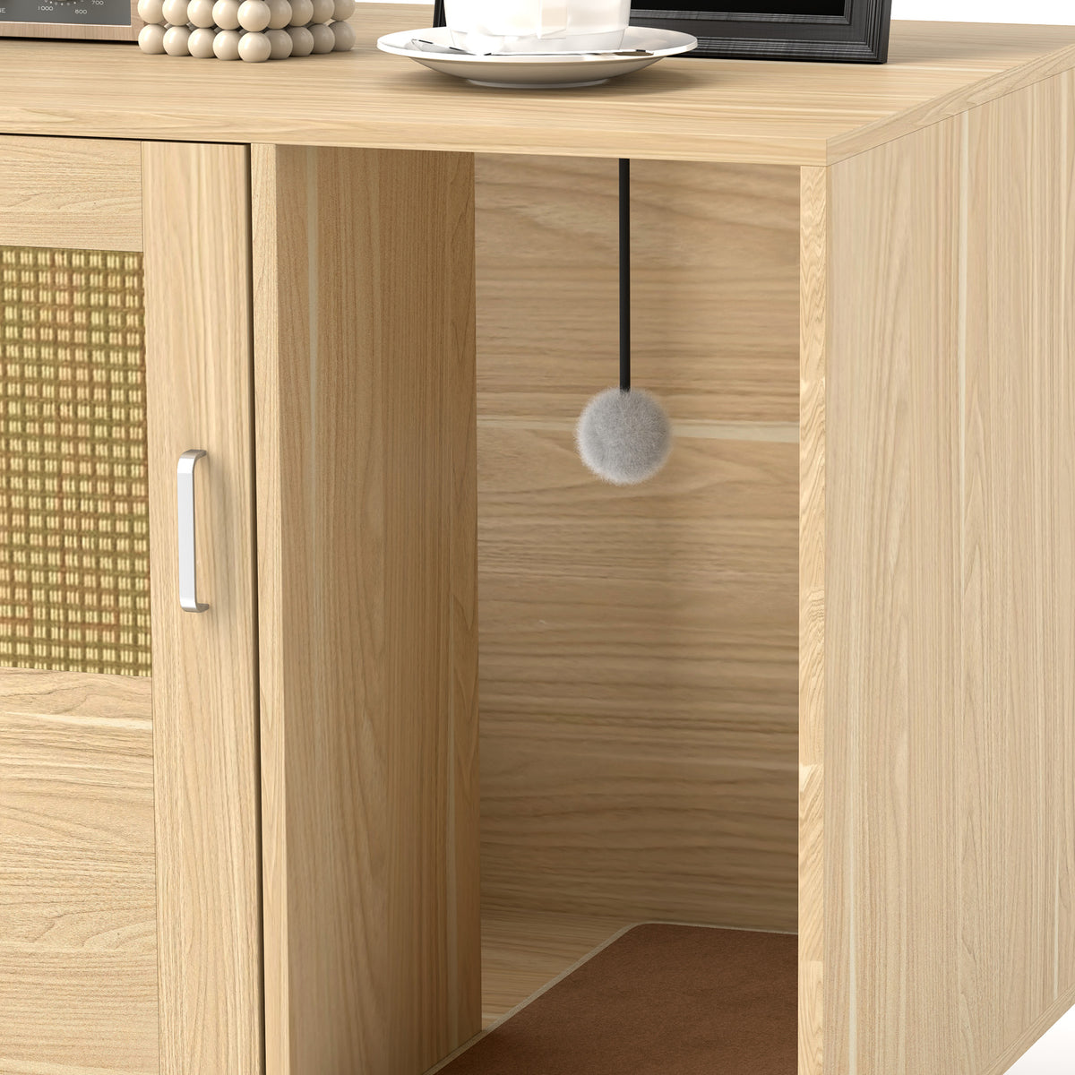 Mueble Arenero Pawhut Aglomerado De Madera Roble 80x50x50 Cm D31-105v00ak_4