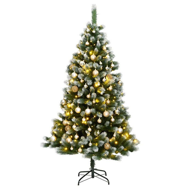 Vidaxl Árbol De Navidad Artificial Con Bisagras 300 Led Y Bolas 180 Cm_0