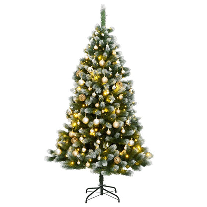 Vidaxl Árbol De Navidad Artificial Con Bisagras 300 Led Y Bolas 180 Cm_0