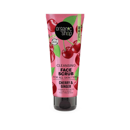 Peeling Facial de Limpeza de Gengibre e Cereja, Organic Shop 75 ml