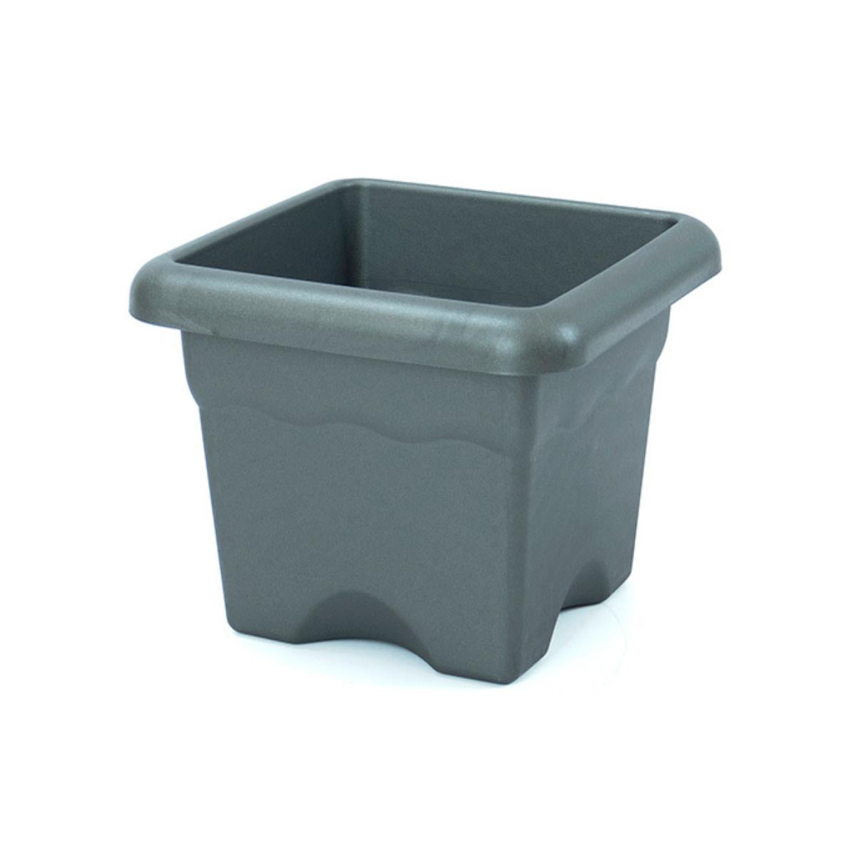Vaso quadrado em terracota cor antracite 26 x 26 x 21 cm