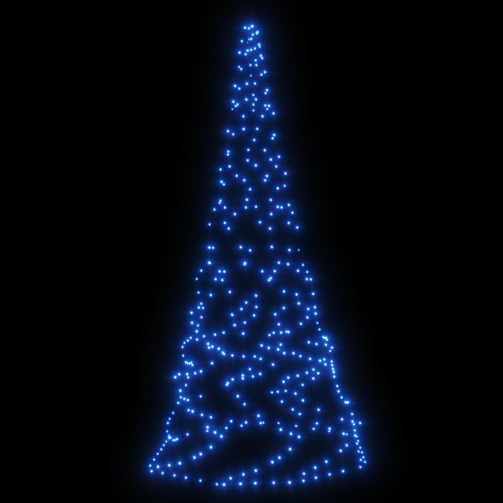 Vidaxl Árbol De Navidad En Asta De Bandera 200 Led Azul 180 Cm_3