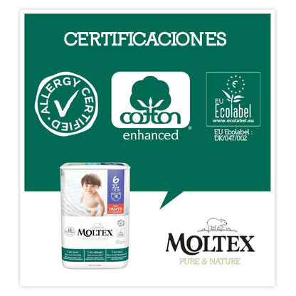 Calça Moltex Pure &amp; Nature T6 (+14 kg), 18 unidades