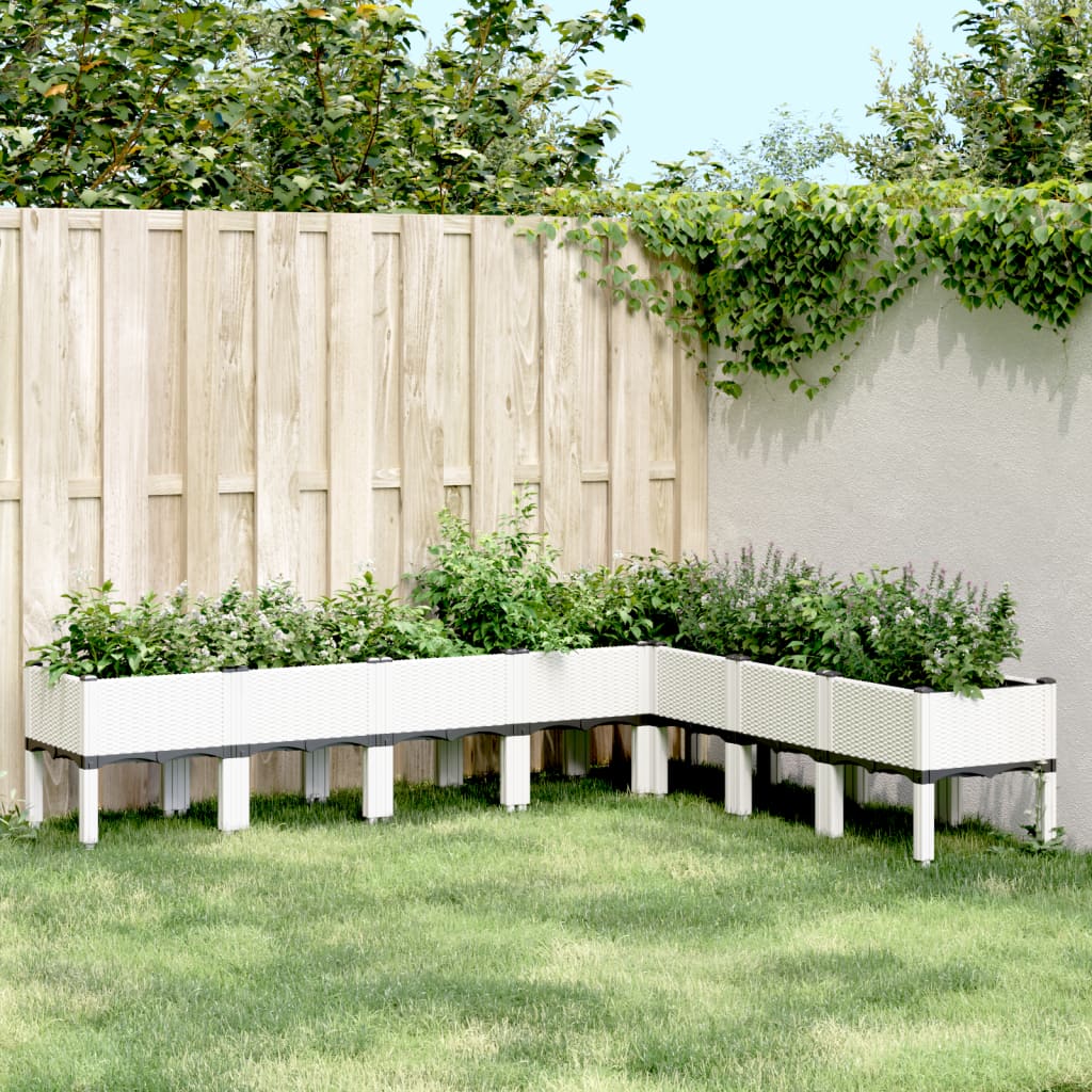Jardinera Con Patas Pp Blanco 200x160x42 Cm_1