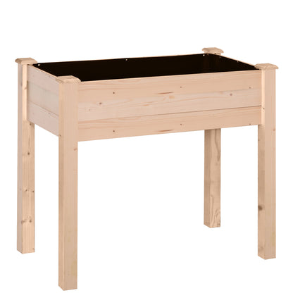Outsunny Huerto Urbano Elevado De Madera 86x46x76 Cm Para Cultivos Natural_0