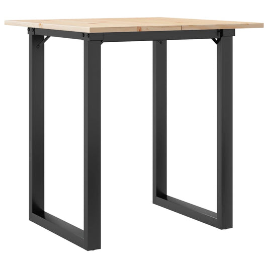 Mesa De Comedor Marco O Madera Maciza Pino Y Acero 70x70x75 Cm_0