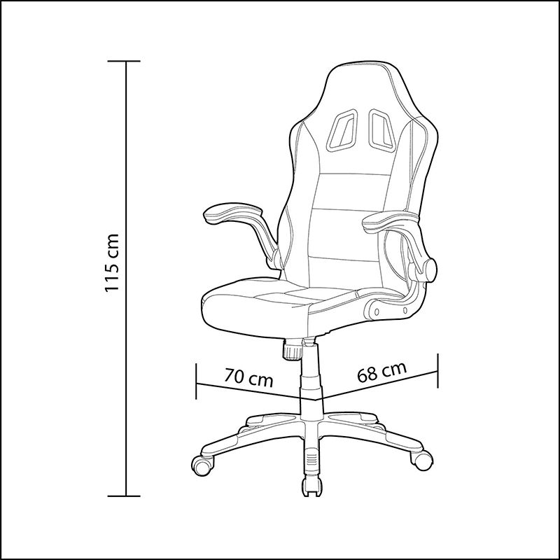 Silla Gaming Mugello Símil, Negro, 70 X 115 X 68_4