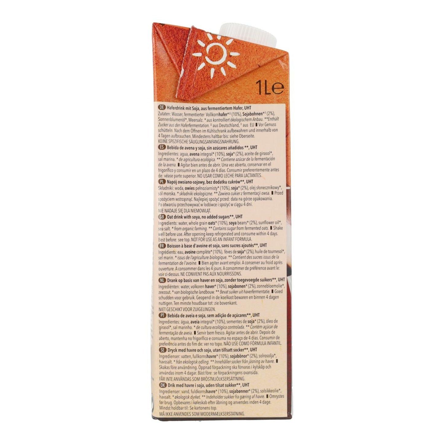 Pack 16x Bebida de Aveia Barista BIO Natumi 1 L