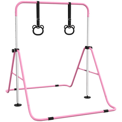 Barra De Gimnasia Homcom Acero Rosa 148x105x128 Cm 340-016v00pk_0