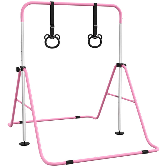 Barra De Gimnasia Homcom Acero Rosa 148x105x128 Cm 340-016v00pk_0