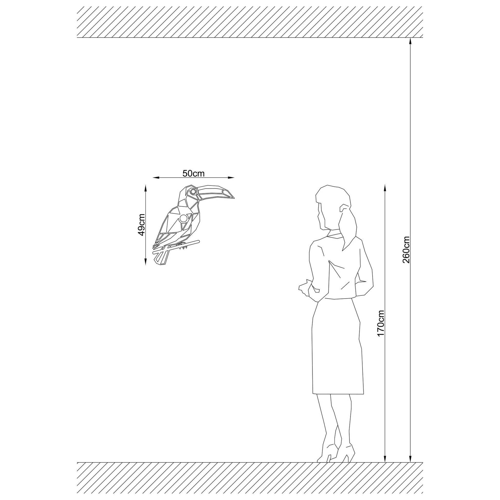 Aplique De Pared, Mdf , Negro, 50x12x49, Casquillo E 27 Max 100 W