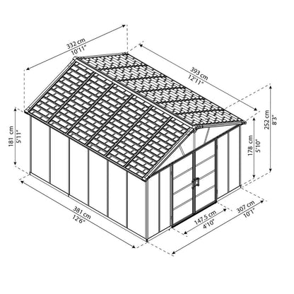 Telheiro de jardim Yukon 395x332x252 cm Canopia da Palram