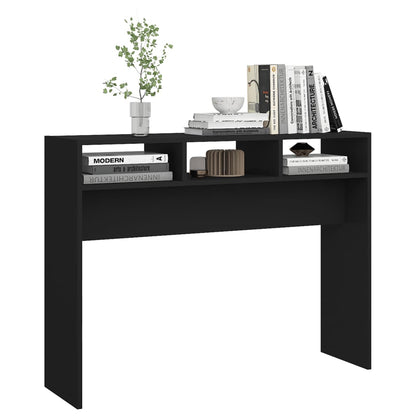 Mesa Consola Madera Contrachapada Negro 105x30x80 Cm_2