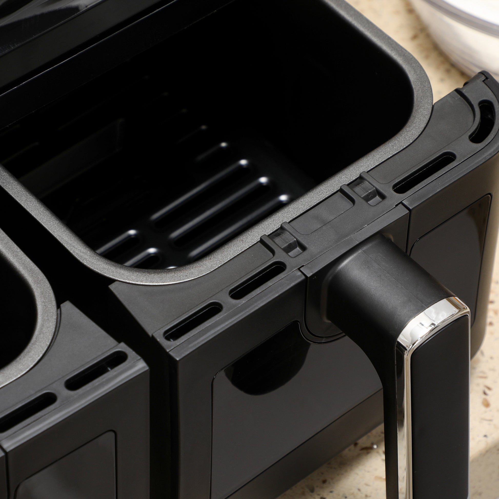 Homcom Freidora Sin Aceite Doble 8l 2500w Con 8 Programas 38,5x38x30,5 Cm Negro_3