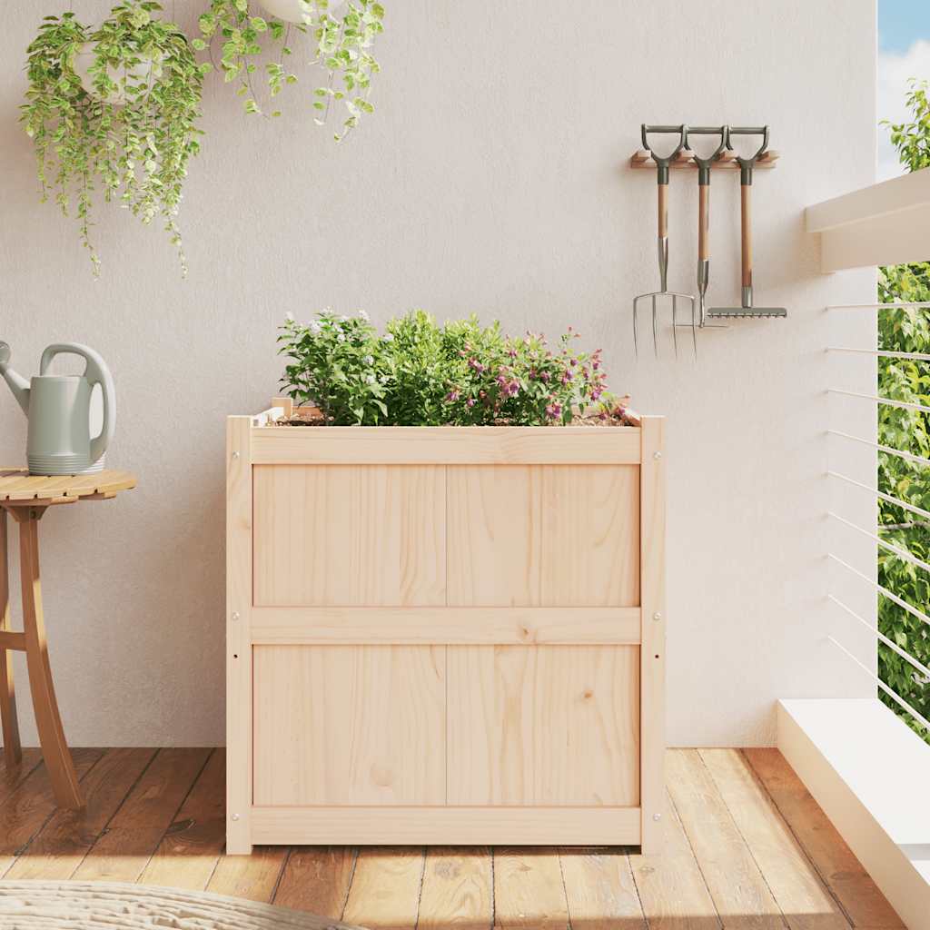Jardinera De Madera Maciza De Pino 70x70x70 Cm_2