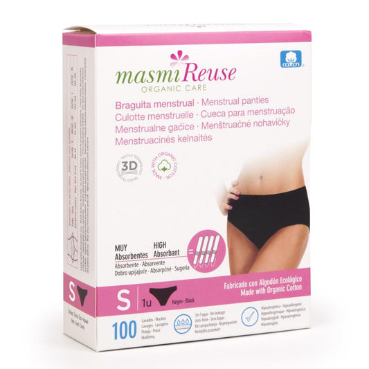 Cueca menstrual Masmi de algodão orgânico