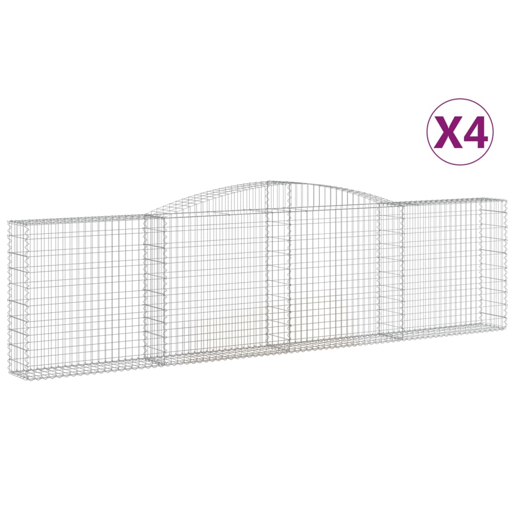 Cestas De Gaviones 4 Uds Forma De Arco Hierro 400x30x100/120 Cm_0