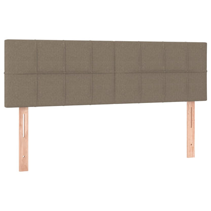 Cama Box Spring Colchón Y Luces Led Tela Gris Taupe 140x190 Cm / Vetonek_3