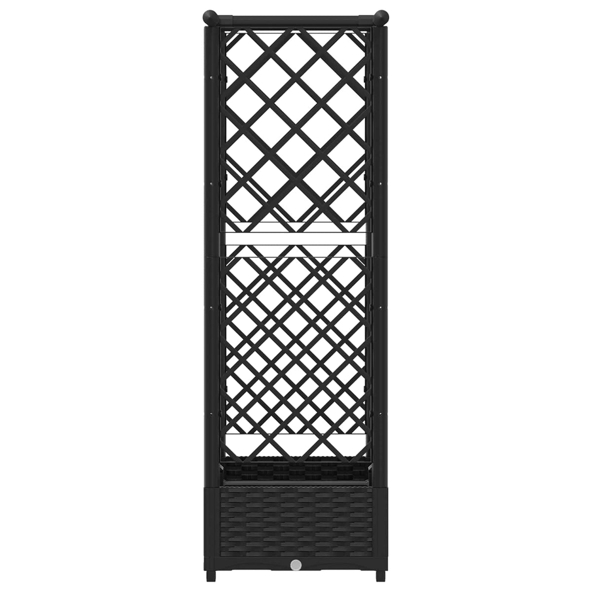 Cama Elevada Con Trellis Y Techo Negro 122,5 X 40 X 121 Cm Pp_4