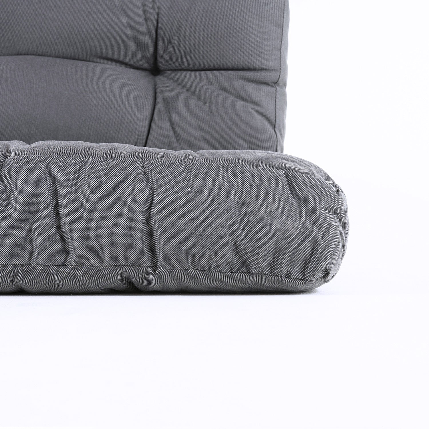 Pack 2 Cojines Para Palets, Cojín De Asiento 80x120x16 Cm + Cojín Respaldo 42x120x16 Cm, Olefin Color Gris, Repelente Al Agua_3